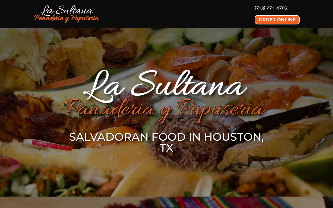 La Sultana Panaderia y Pupuseria — screenshot of their official website