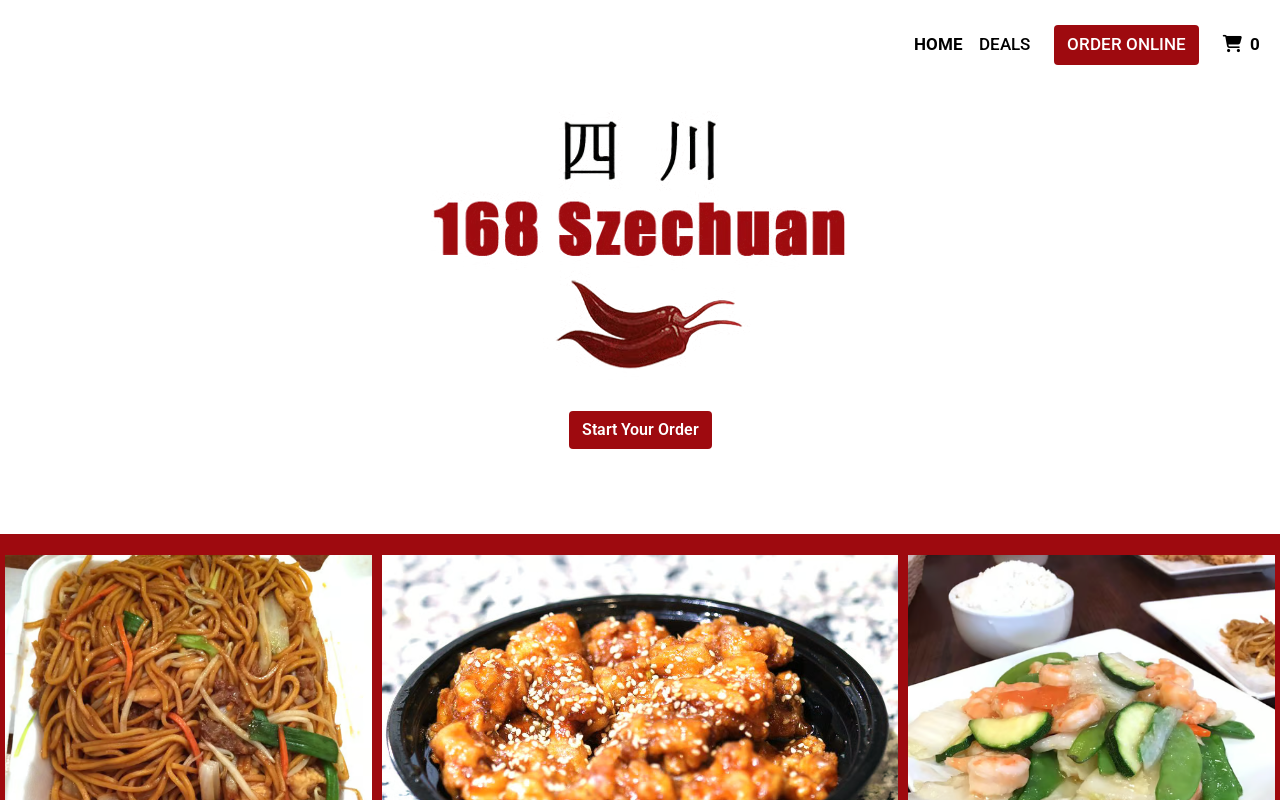 168 Szechuan — screenshot of their official website