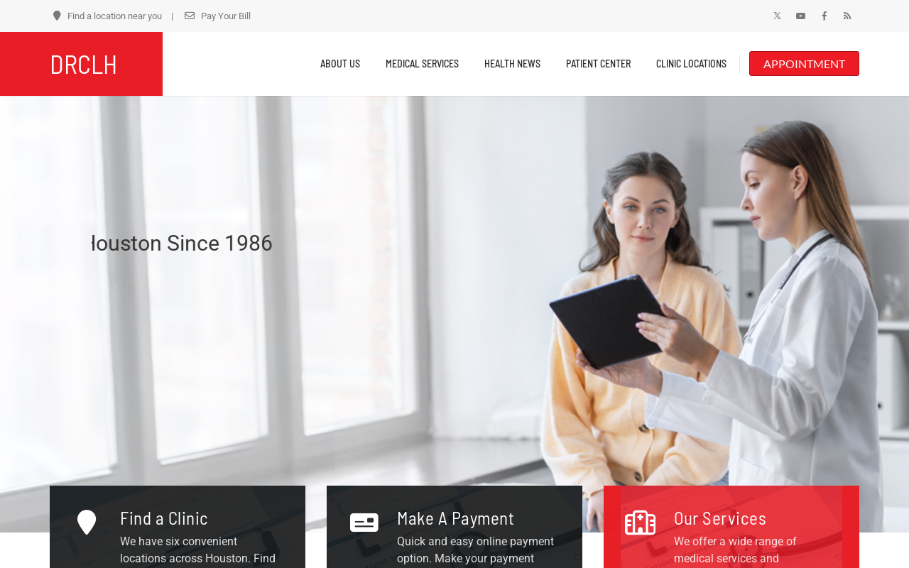 Doctors Clinic Houston — screenshot of their official website