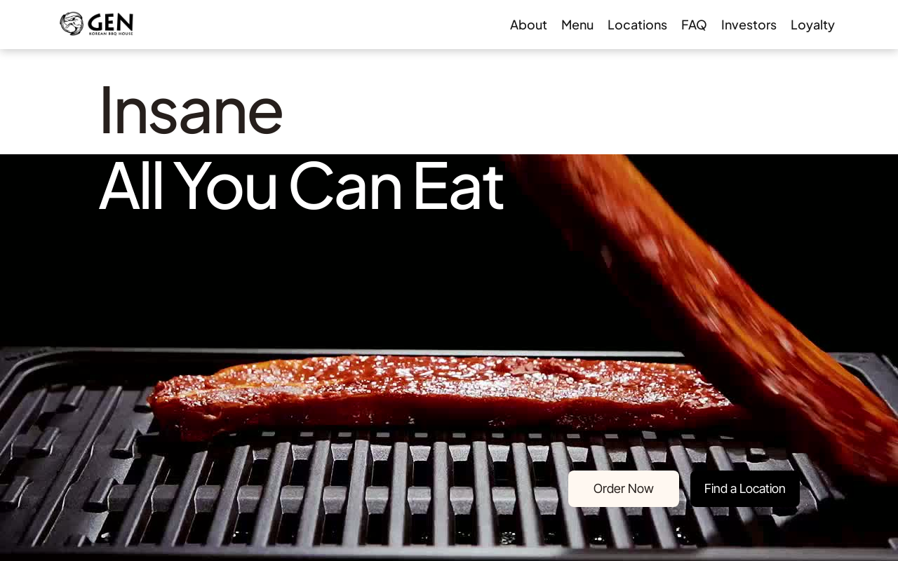 Gen Korean BBQ House — screenshot of their official website