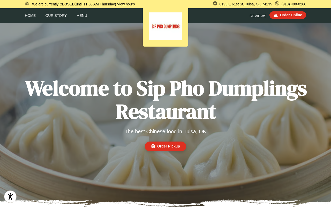 Chopsticks Chinese Cuisine — screenshot of their official website