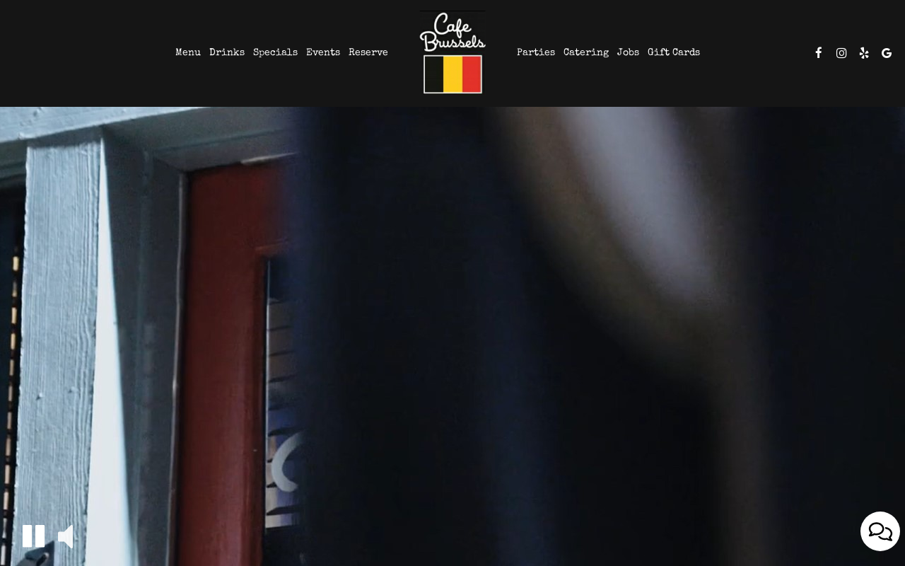 Cafe Brussels — screenshot of their official website