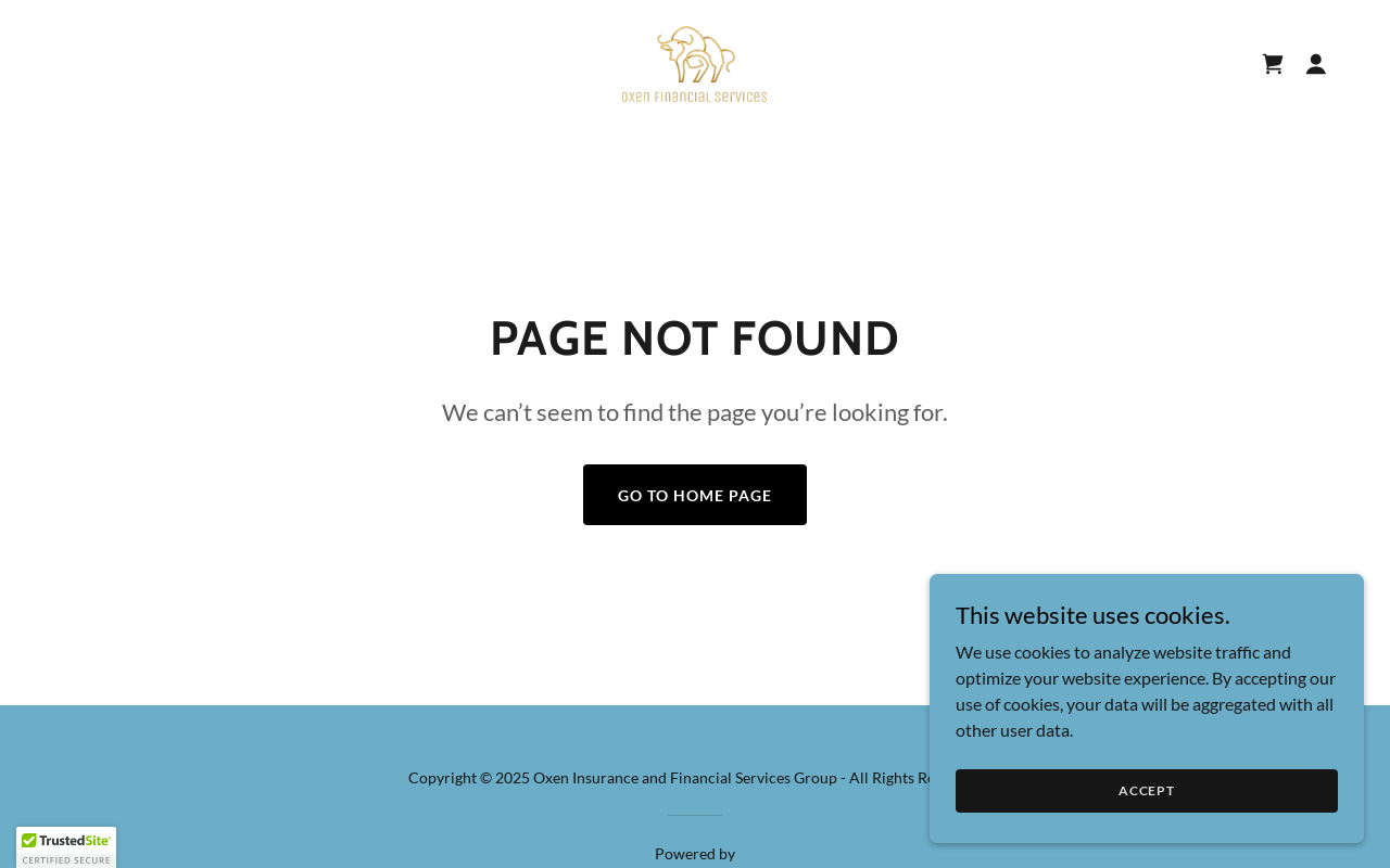 Oxen Financial Services — screenshot of their official website