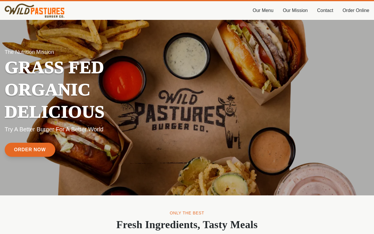 Wild Pastures Burger Co. — screenshot of their official website