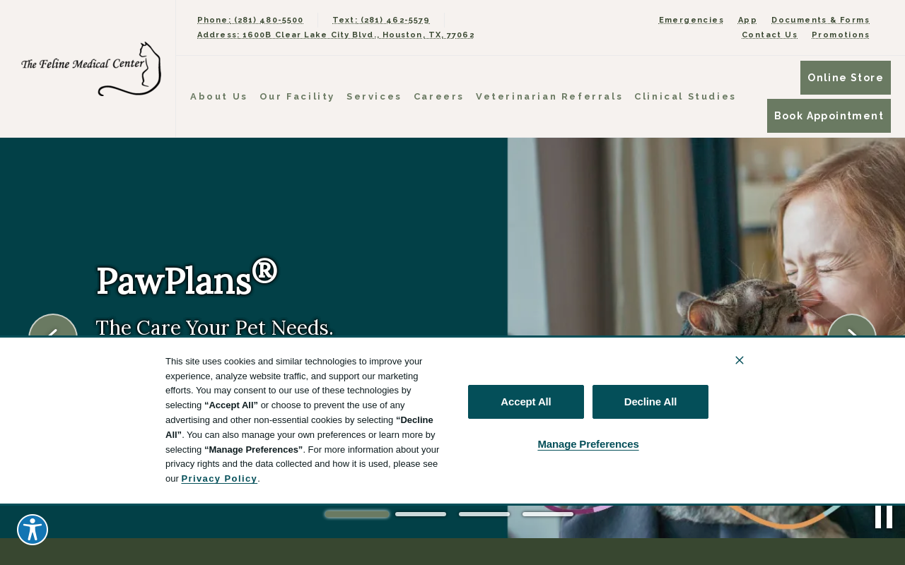Feline Medical Center — screenshot of their official website