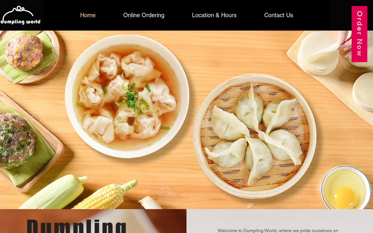 Dumpling World - Clear Lake — screenshot of their official website