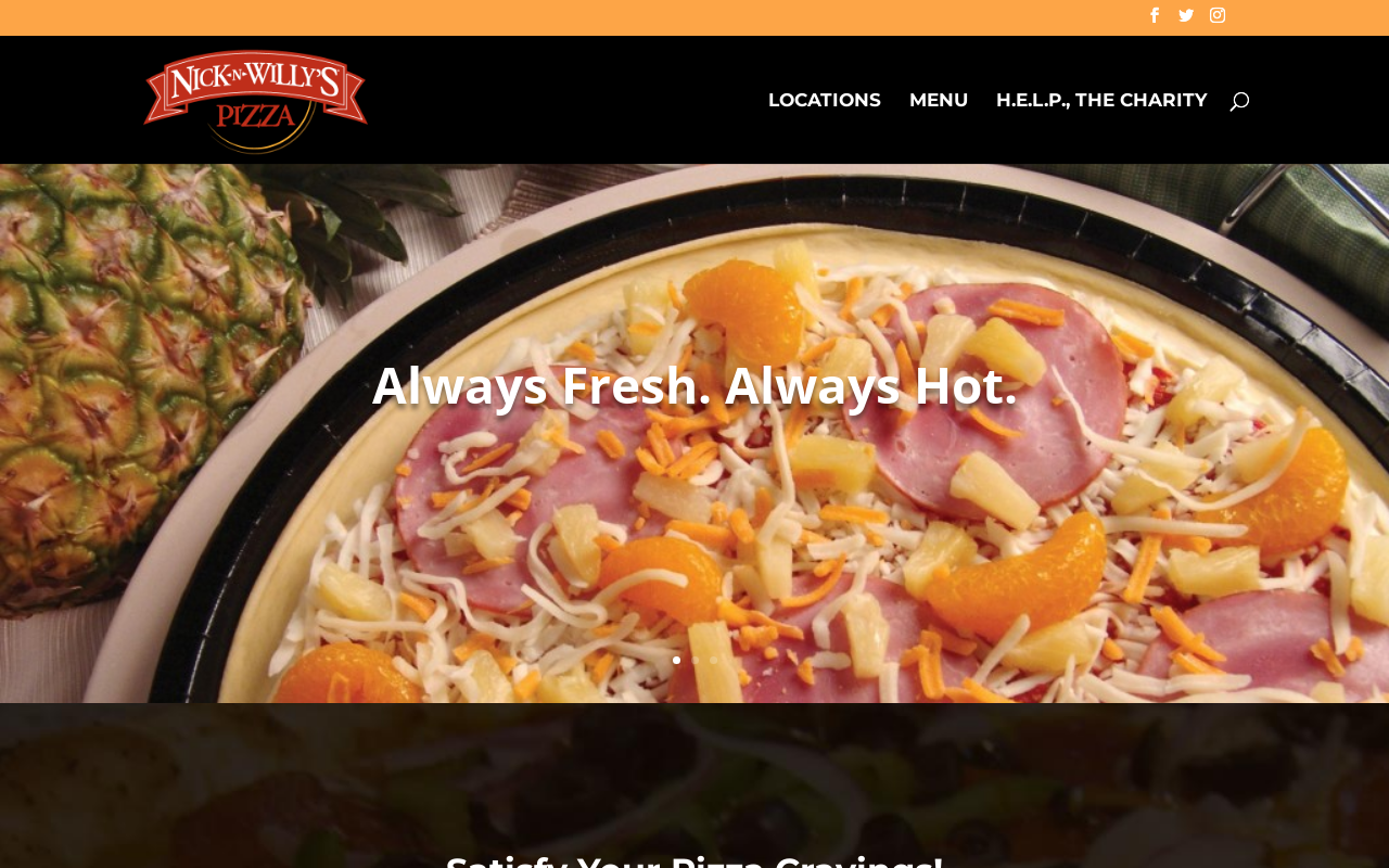 Nick-N-Willy's Pizza — screenshot of their official website
