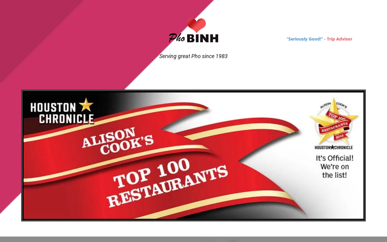 Phở Bình — screenshot of their official website