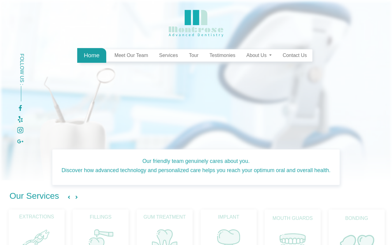 Montrose Advanced Dentistry — screenshot of their official website