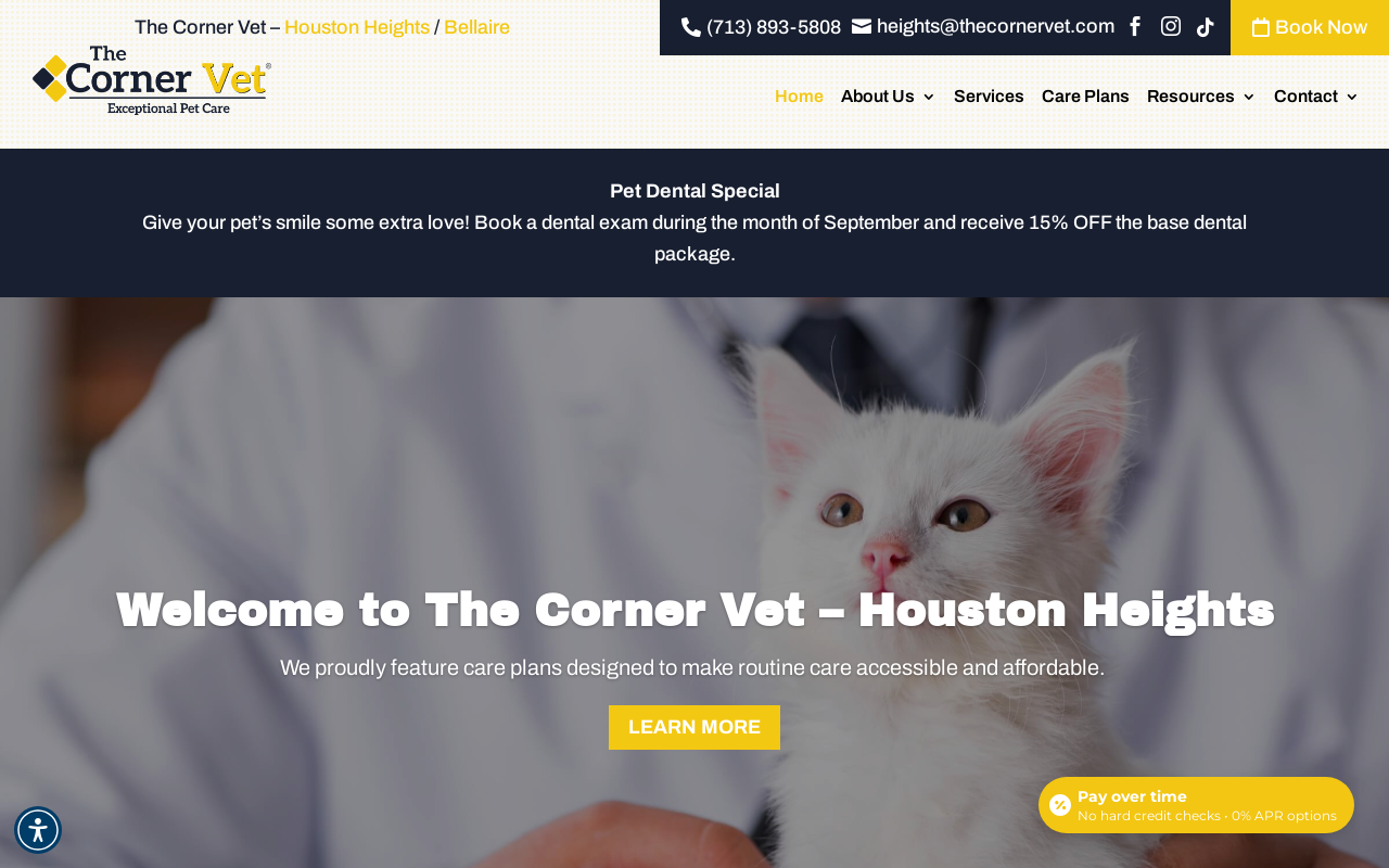 The Corner Vet — screenshot of their official website