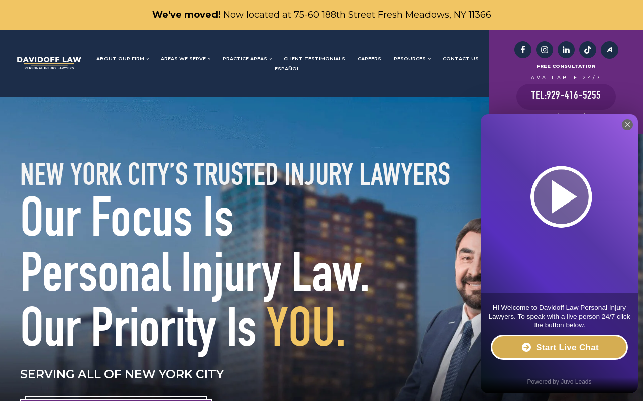The Law Firm of Davidoff & Associates — screenshot of their official website