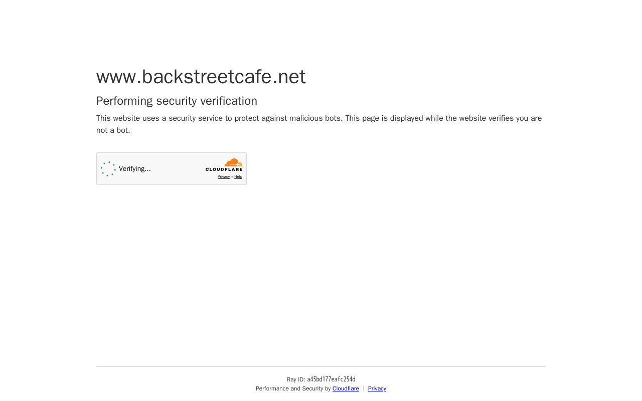 Backstreet Cafe — screenshot of their official website