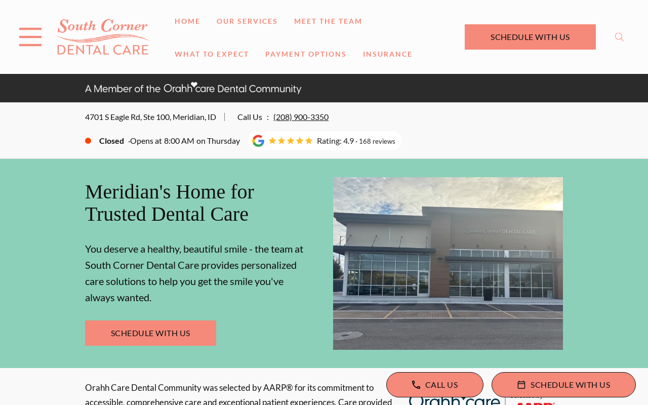 South Corner Dental — screenshot of their official website