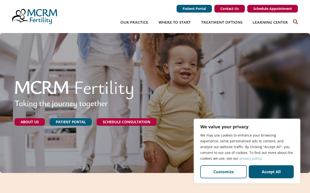 MCRM Fertility — screenshot of their official website