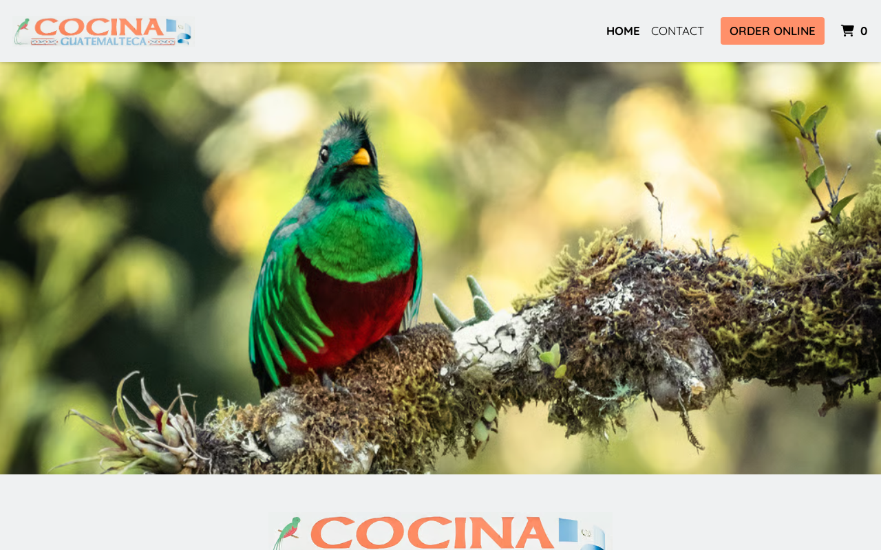 Cocina Guatemalteca Restaurant — screenshot of their official website