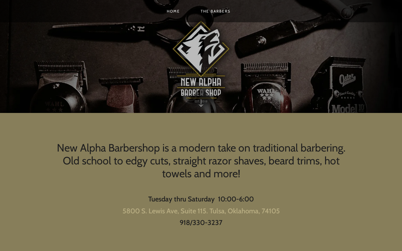 New Alpha Barbershop — screenshot of their official website