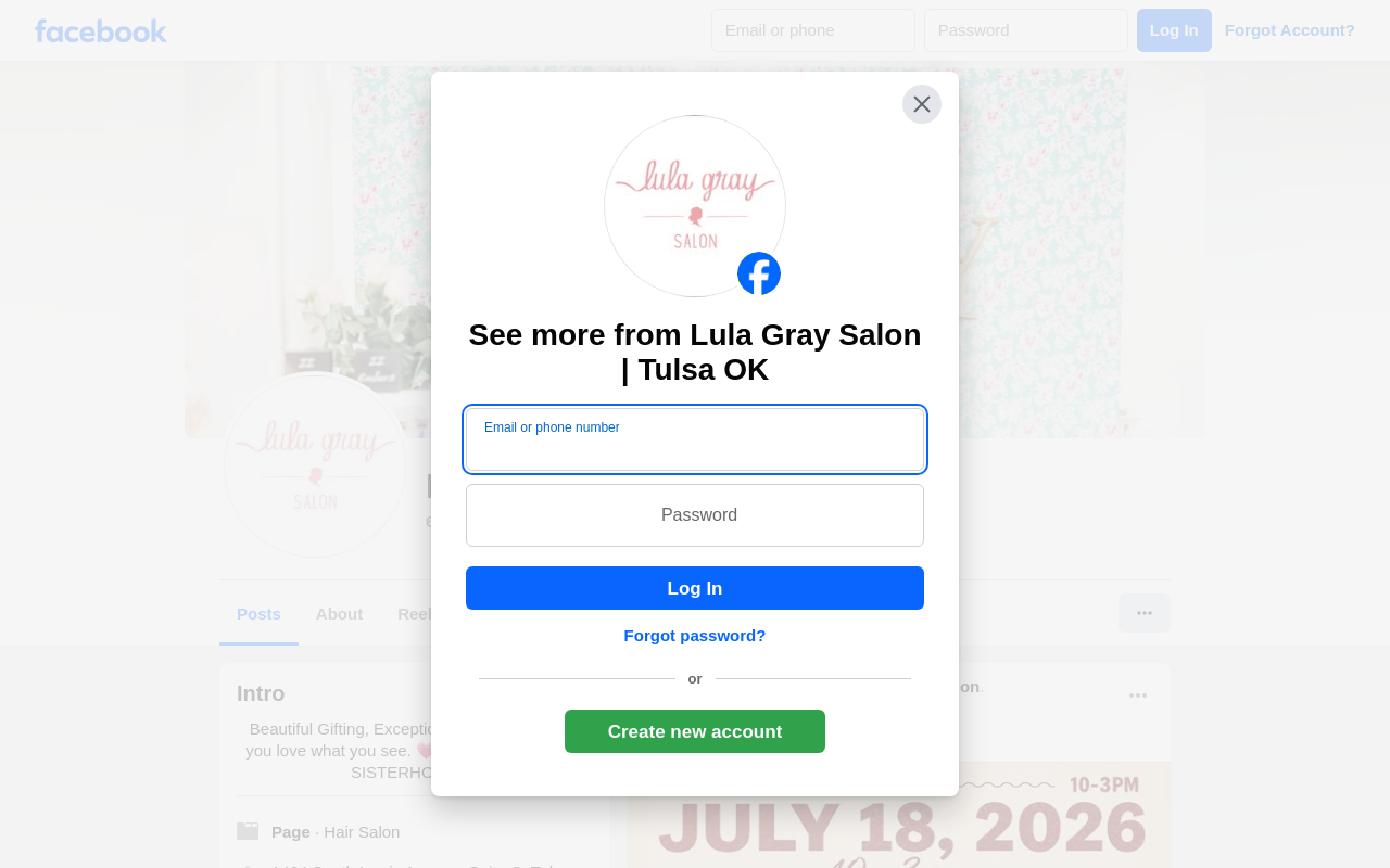 Lula Gray Salon — screenshot of their official website