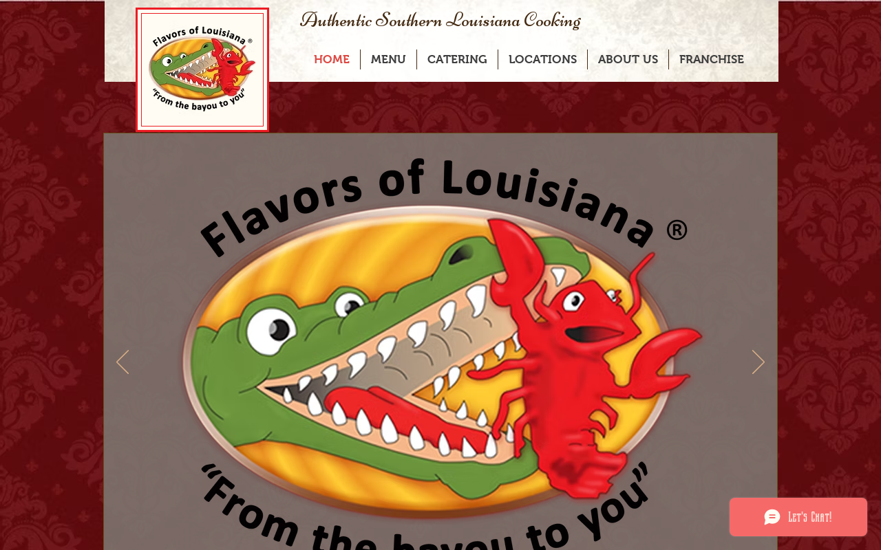 Flavors of Louisiana — screenshot of their official website