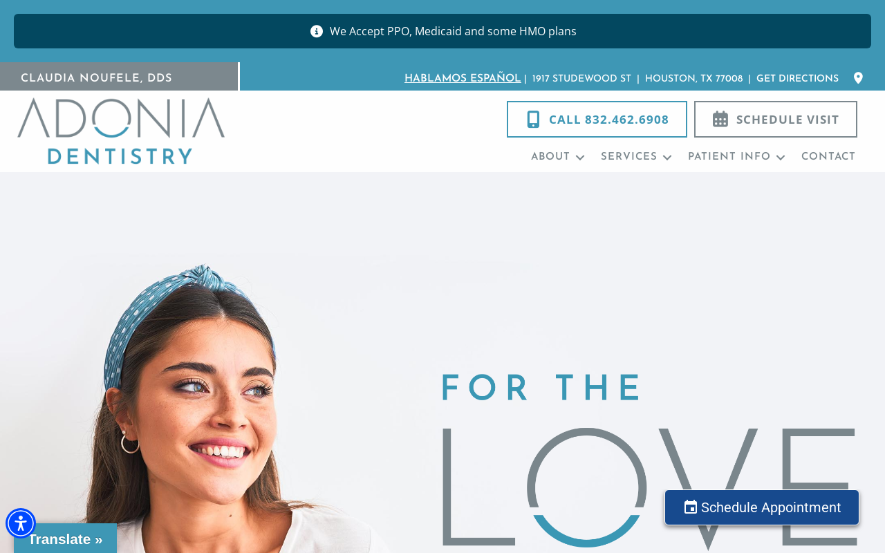 Adonia Dentistry — screenshot of their official website
