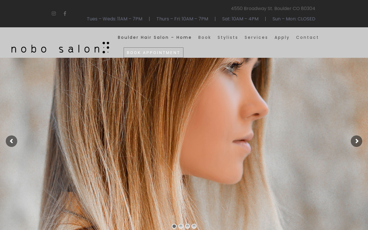 Nobo Salon — screenshot of their official website