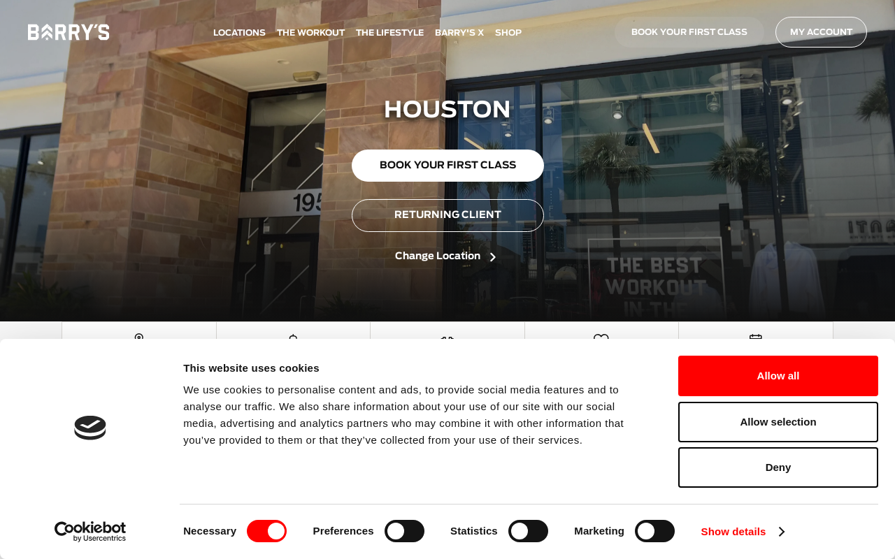 Barry's — screenshot of their official website
