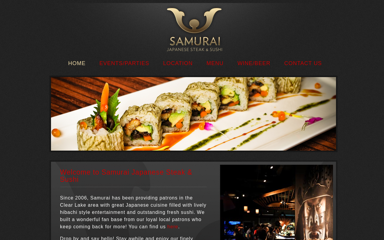 Samurai Japanese Steak & Sushi — screenshot of their official website