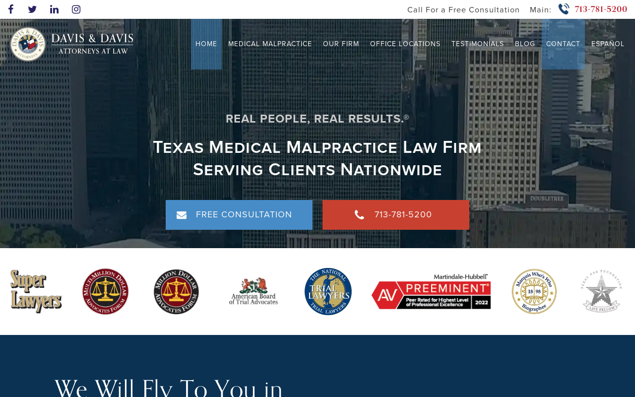 Davis & Davis, Attorneys at Law — screenshot of their official website