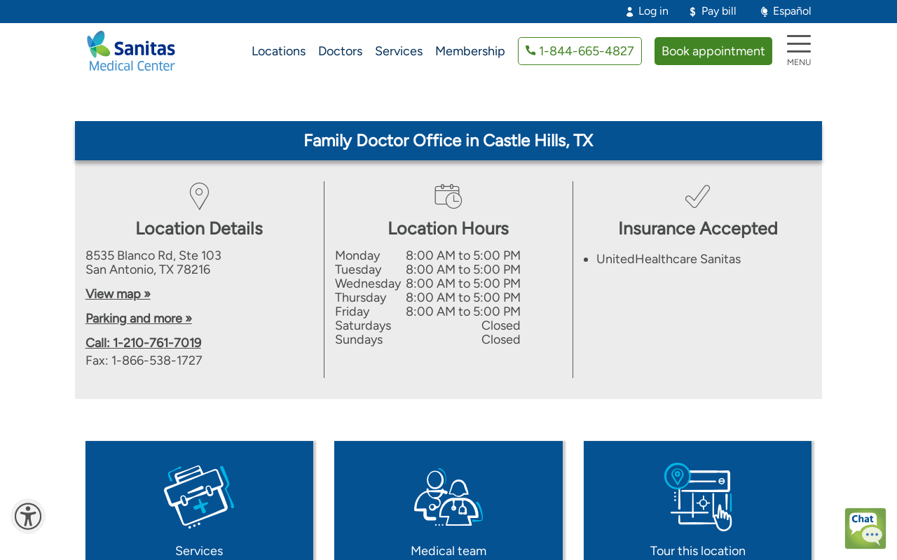 Sanitas Medical Center — screenshot of their official website