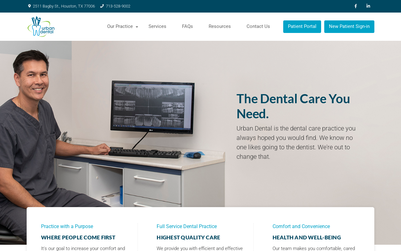 Urban Dental — screenshot of their official website