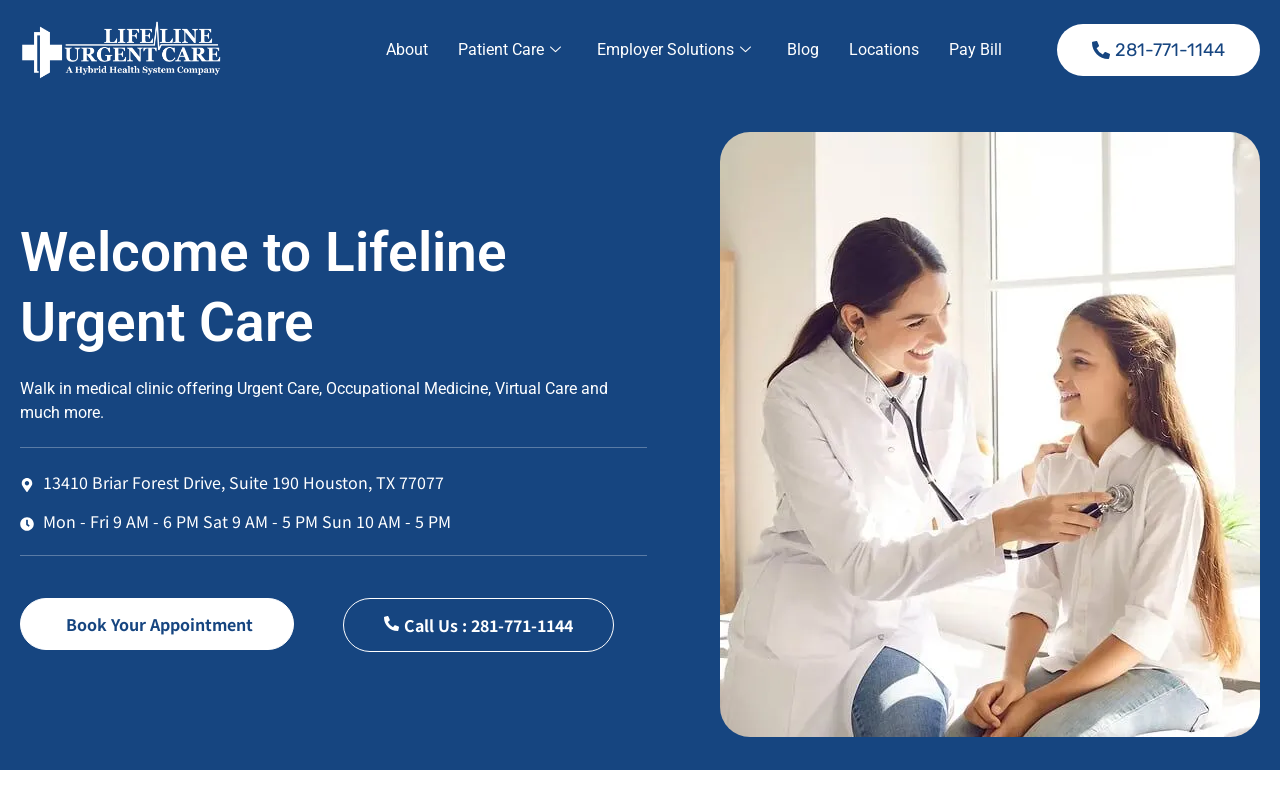 Lifeline Urgent Care — screenshot of their official website