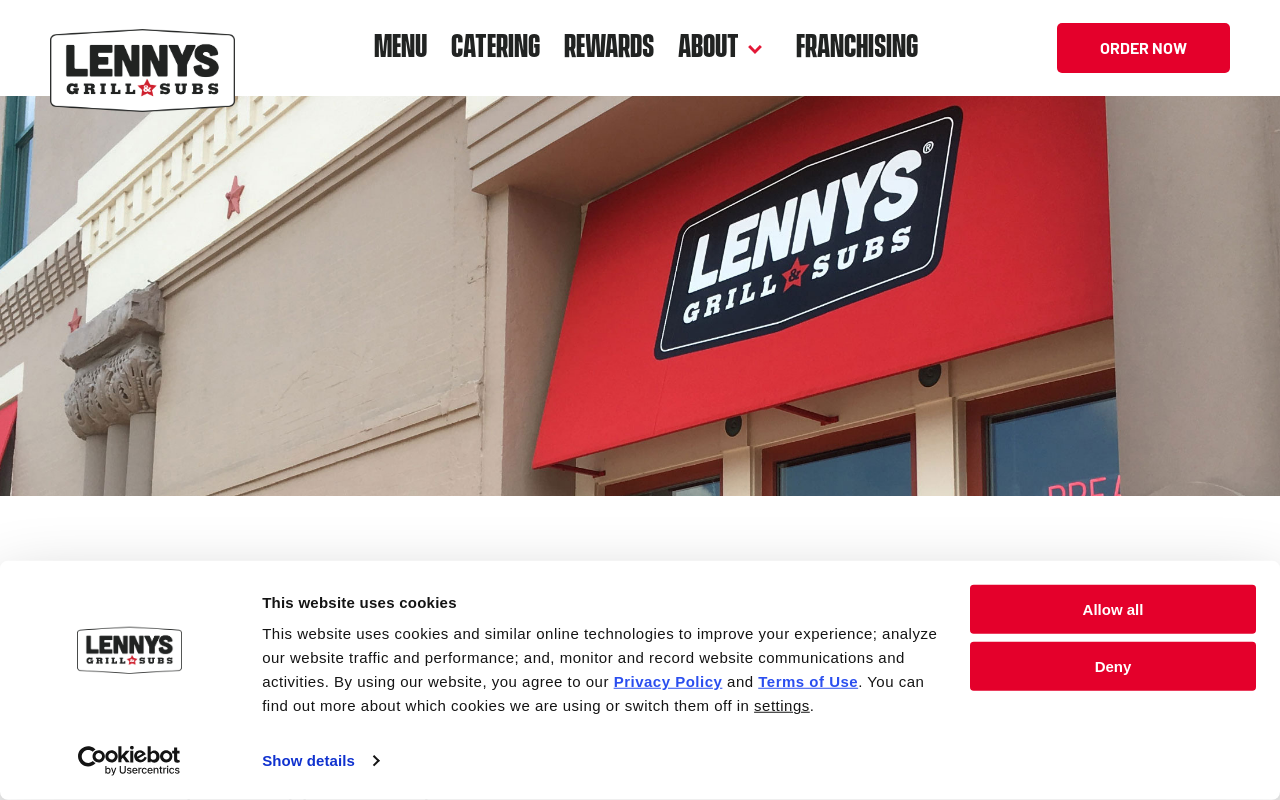 Lennys Grill & Subs — screenshot of their official website