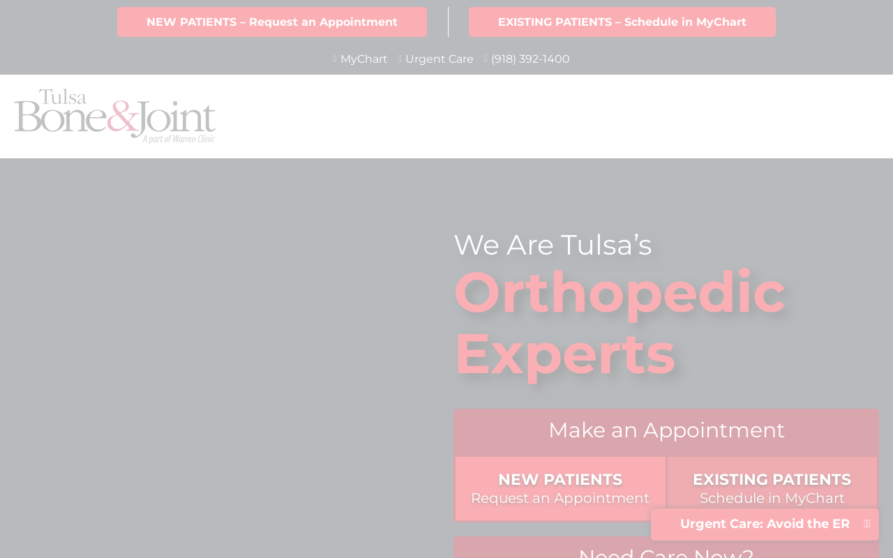 Tulsa Bone & Joint Physical Therapy — screenshot of their official website