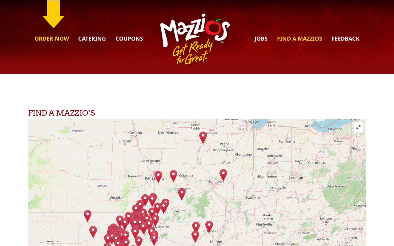 Mazzio's Pizza — screenshot of their official website