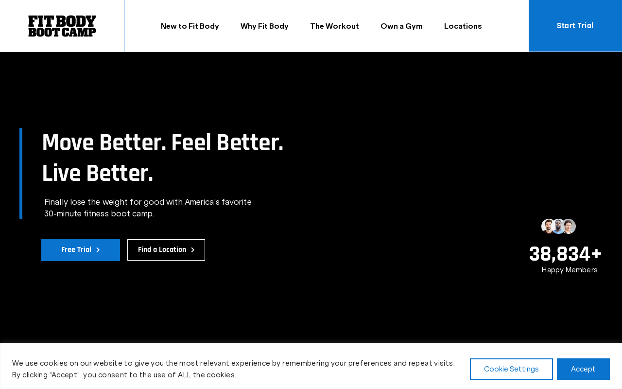 Fit Body Boot Camp — screenshot of their official website