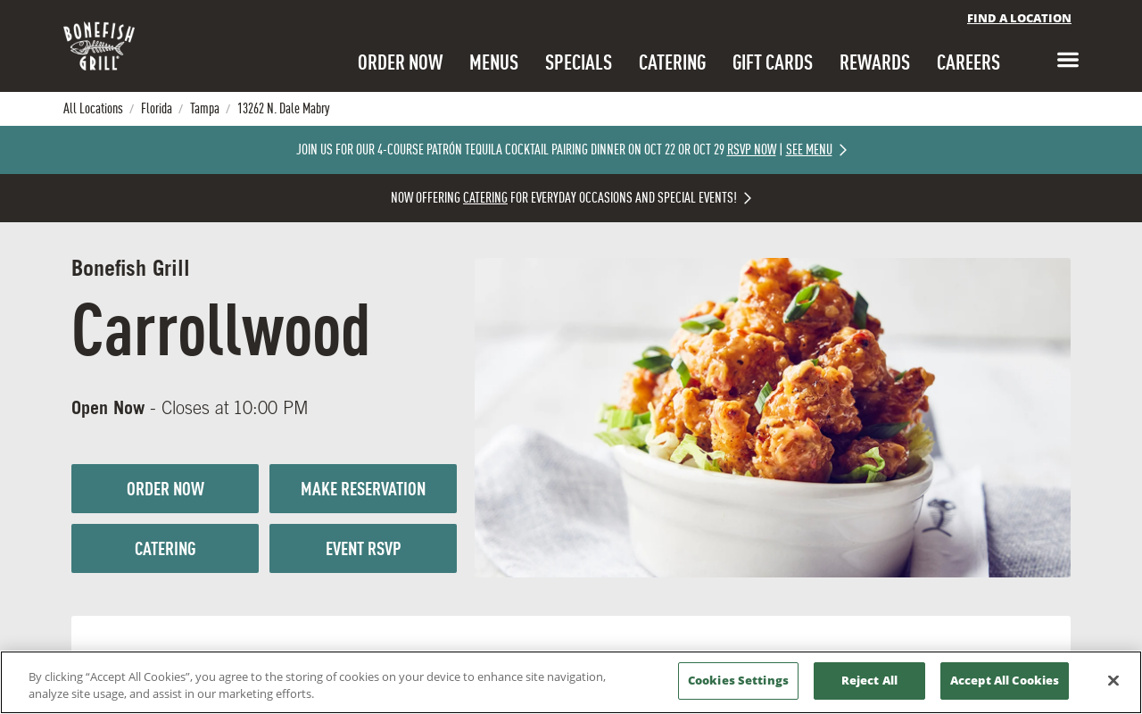 Bonefish Grill — screenshot of their official website