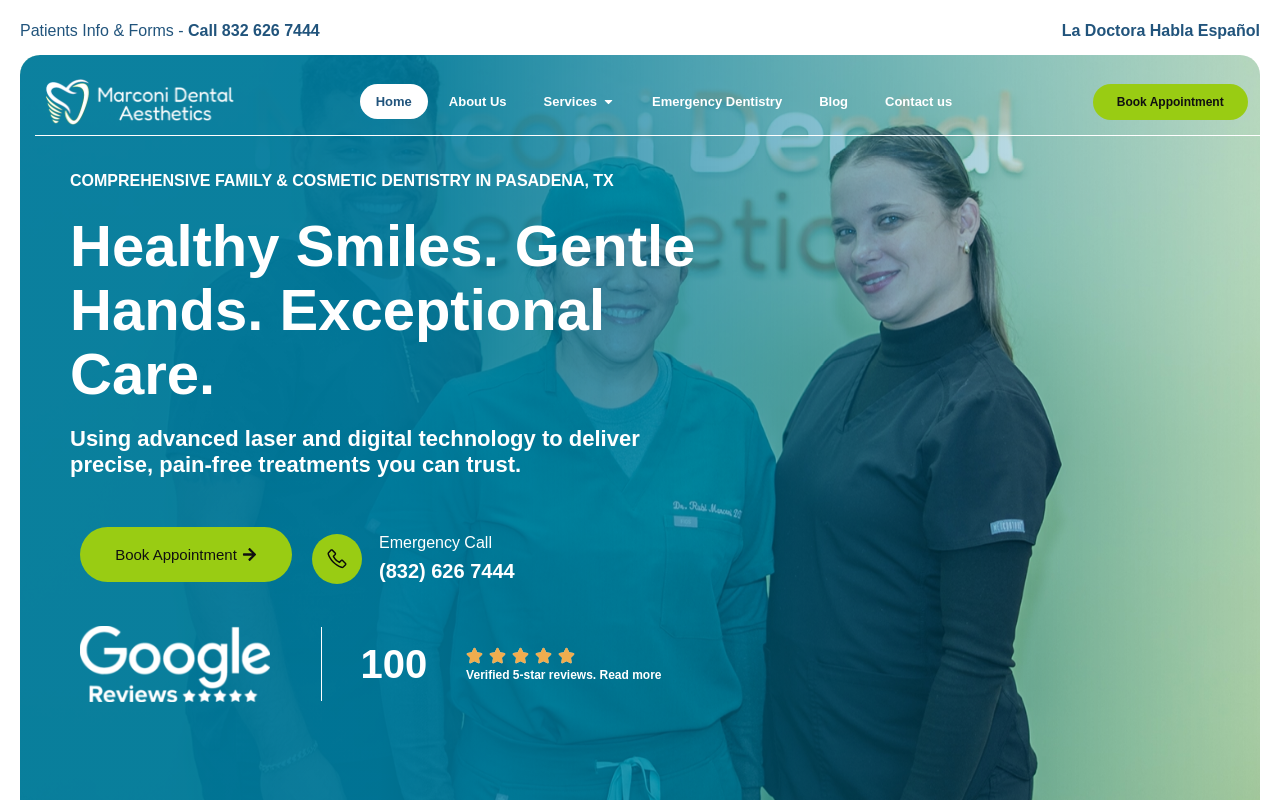 Marconi Dental Aesthetics - Pasadena, TX — screenshot of their official website