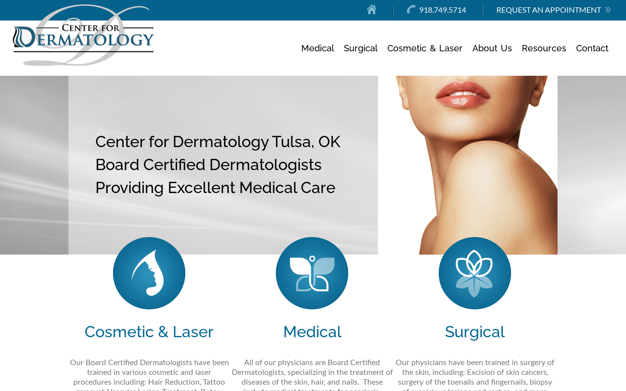 Center for Dermatology — screenshot of their official website