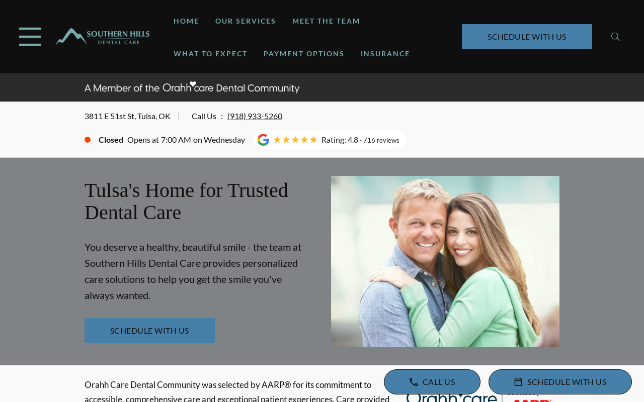 Southern Hills Dental Care — screenshot of their official website
