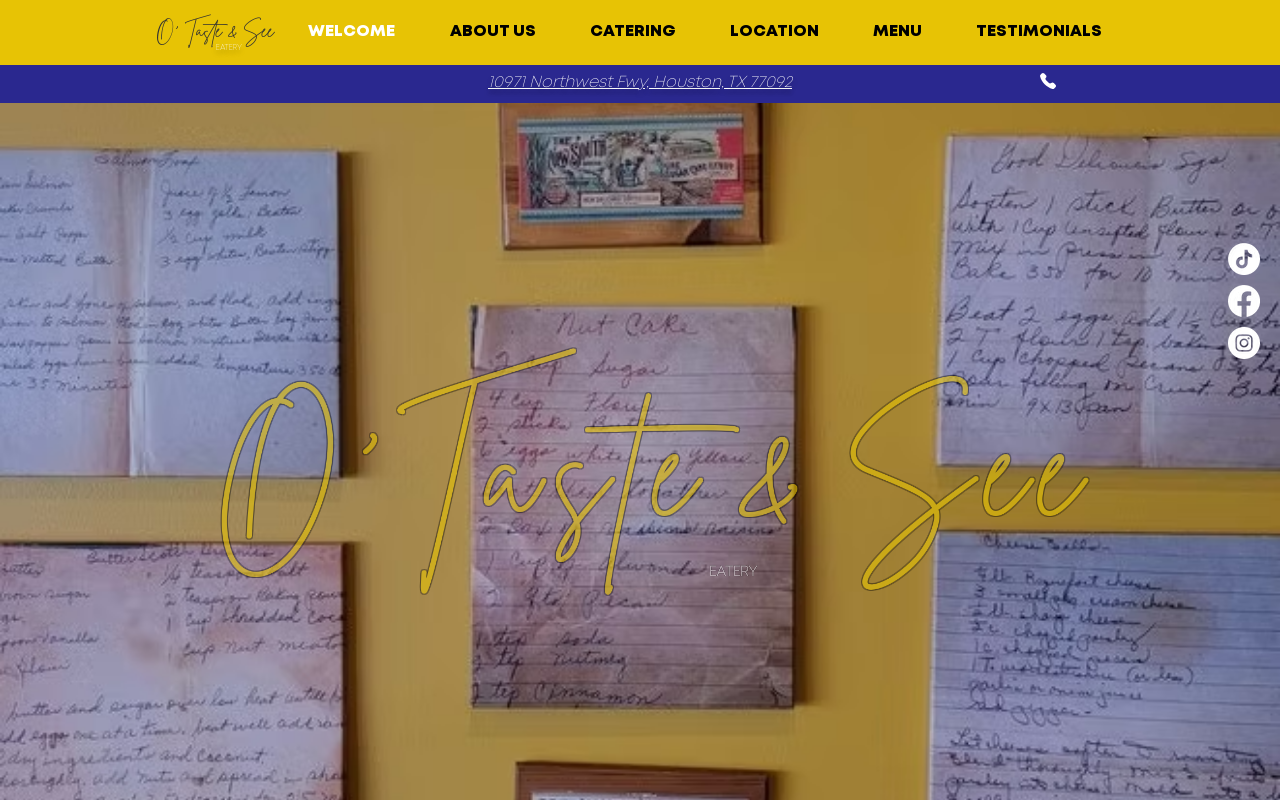 O' Taste And See Eatery — screenshot of their official website