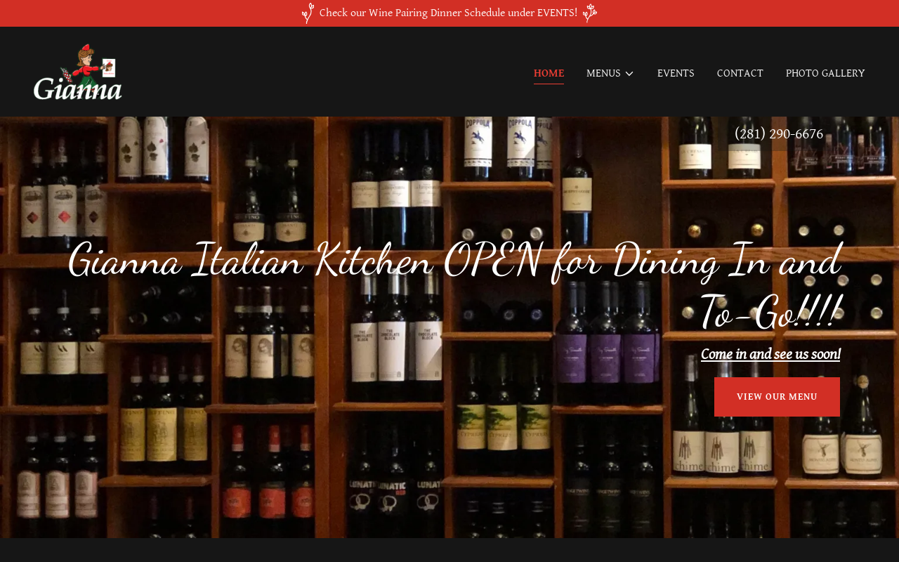 Gianna Italian Kitchen — screenshot of their official website