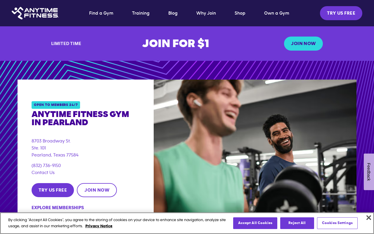Anytime Fitness — screenshot of their official website