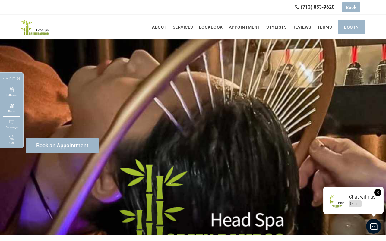 Green Bamboo Head Spa — screenshot of their official website