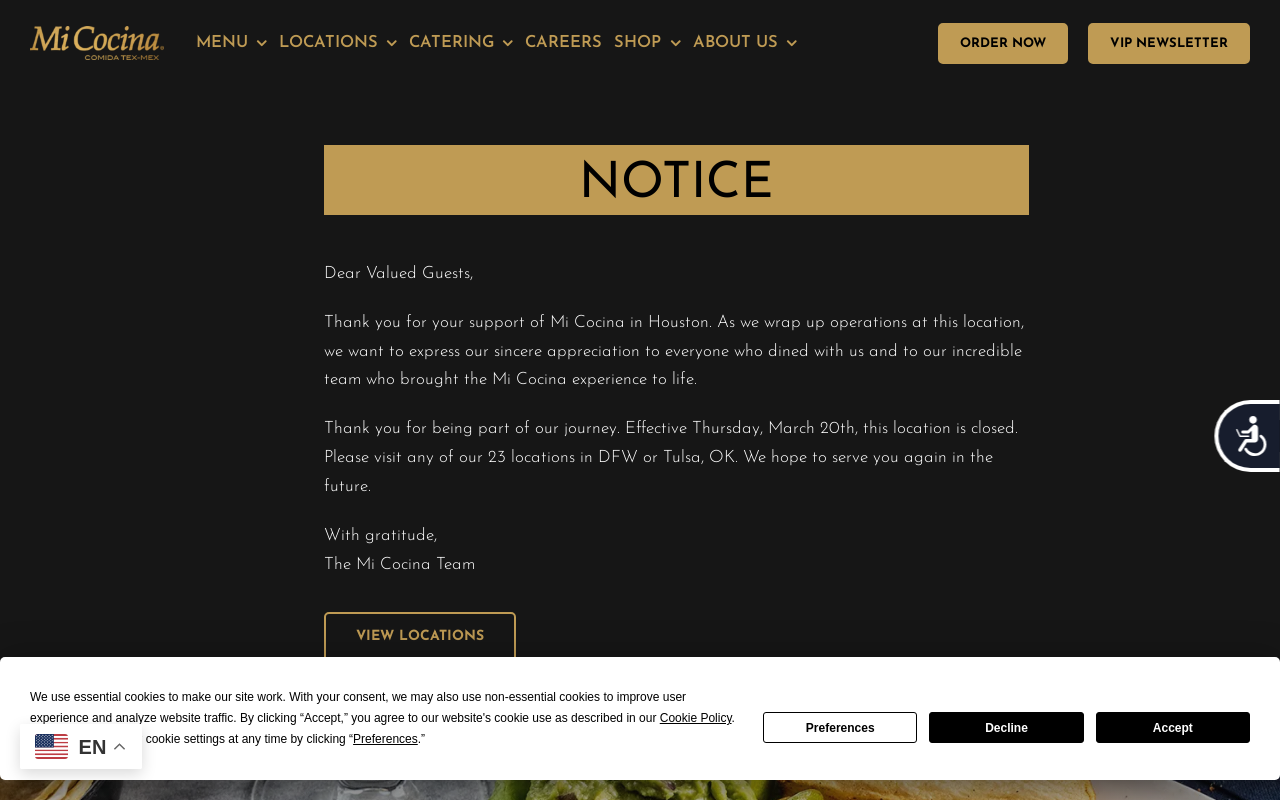 Mi Cocina — screenshot of their official website