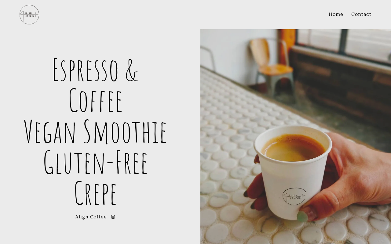 Align Coffee — screenshot of their official website