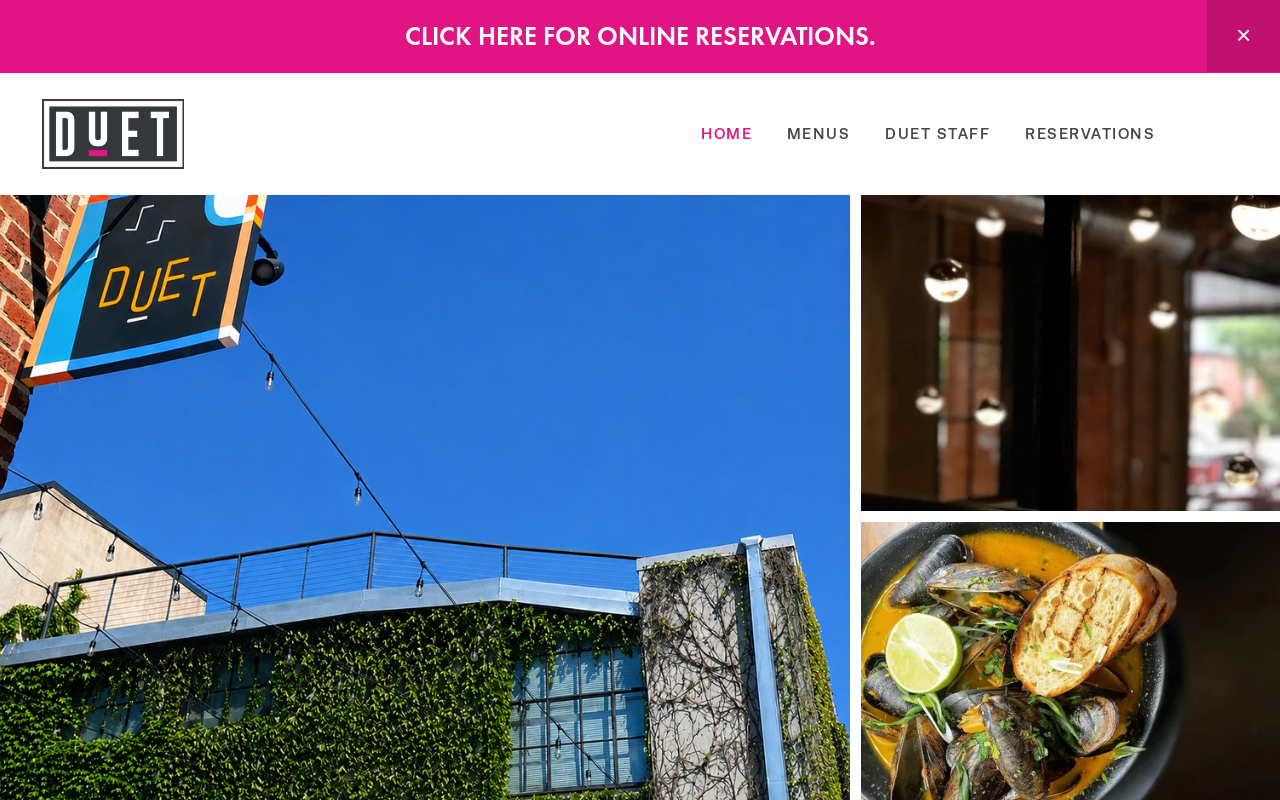 Duet Restaurant & Bar — screenshot of their official website