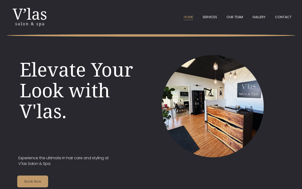 V'las Salon — screenshot of their official website