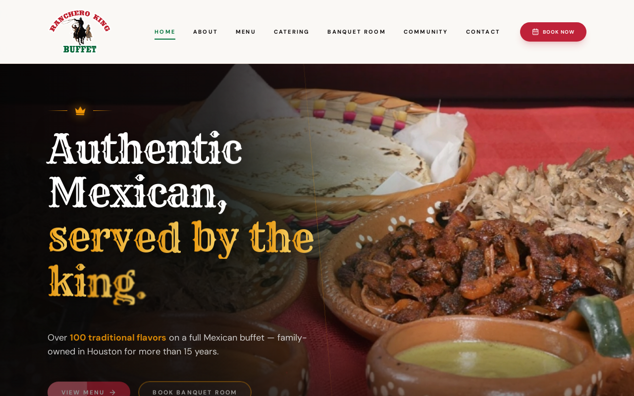 Ranchero King Buffet — screenshot of their official website