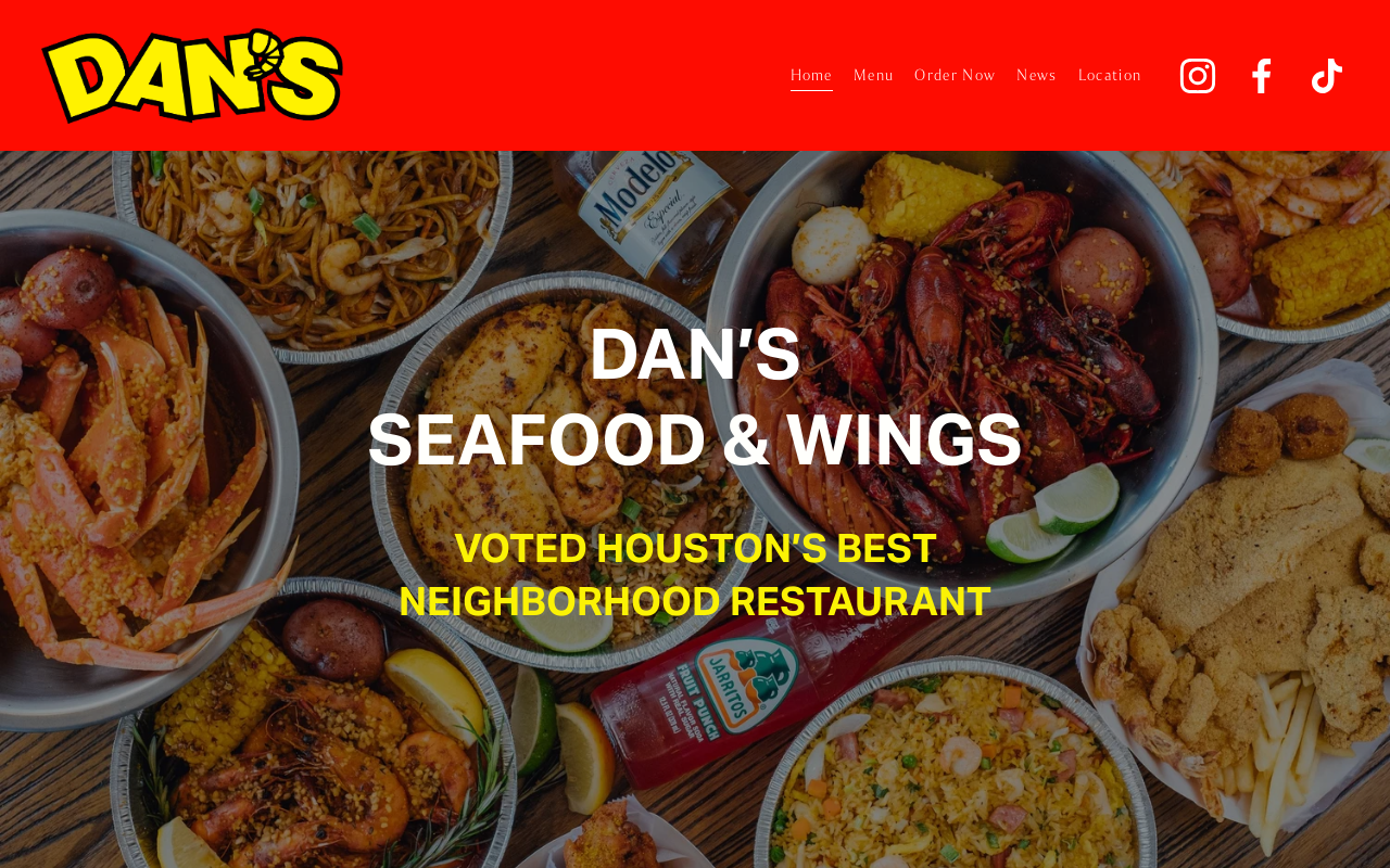 Dan's Seafood & Wings — screenshot of their official website