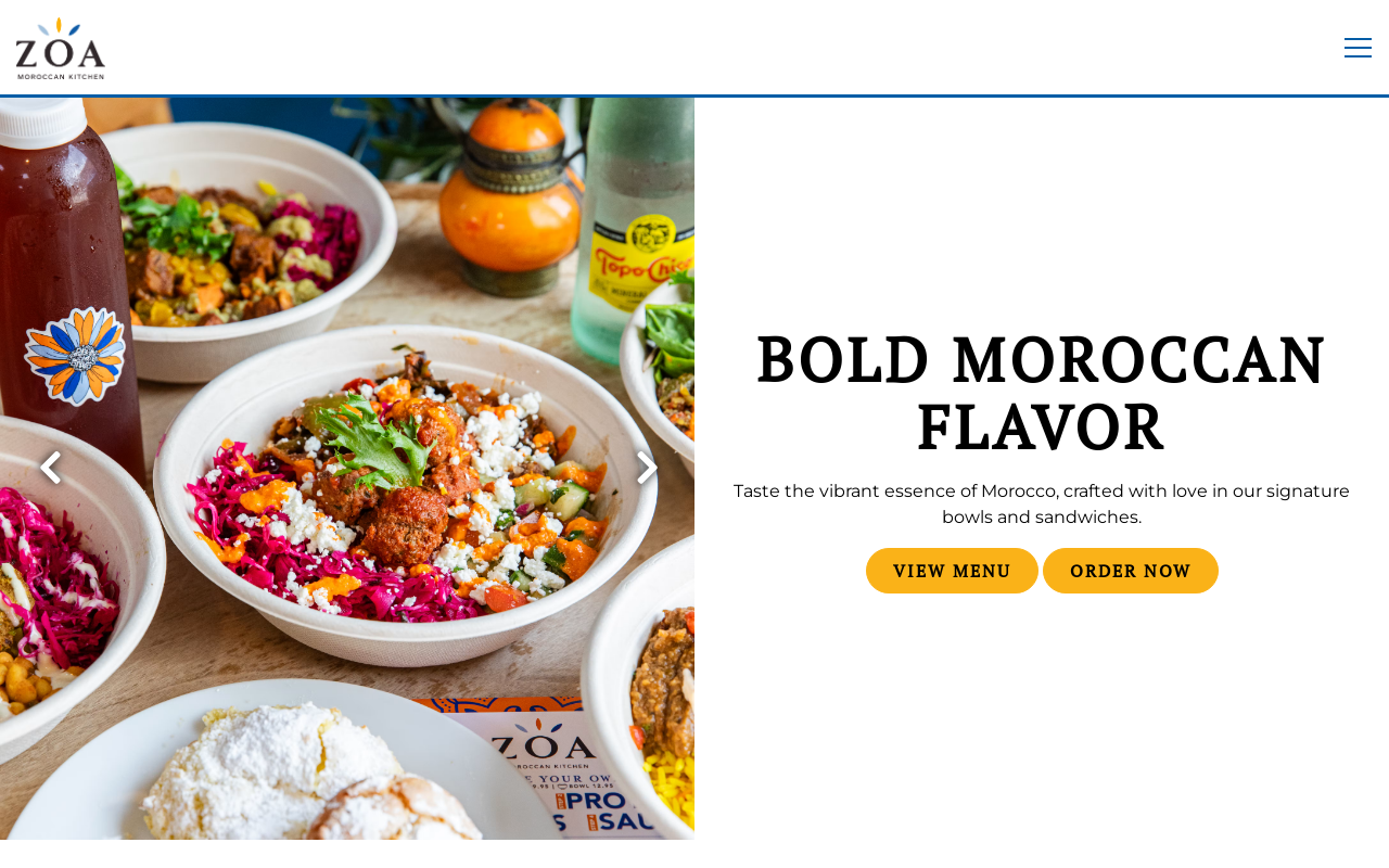 Zoa Moroccan Kitchen — screenshot of their official website