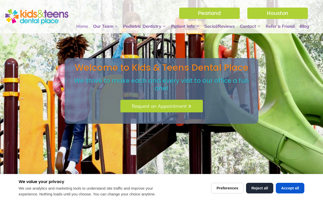 Kids & Teens Dental Place — screenshot of their official website